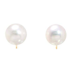 Akoya Pearl 8.5mm Earrings Pierced 18K YG 750